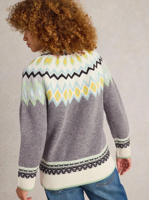 PULL SUNSET FAIRISLE - Grey Mlt - 52/R Image 4