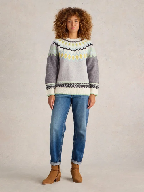 PULL SUNSET FAIRISLE - Grey Mlt - 46/R Image 2