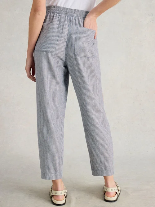 Pantalon En Lin Mélangé Elle - Blue Mlt - 52/R Image 4