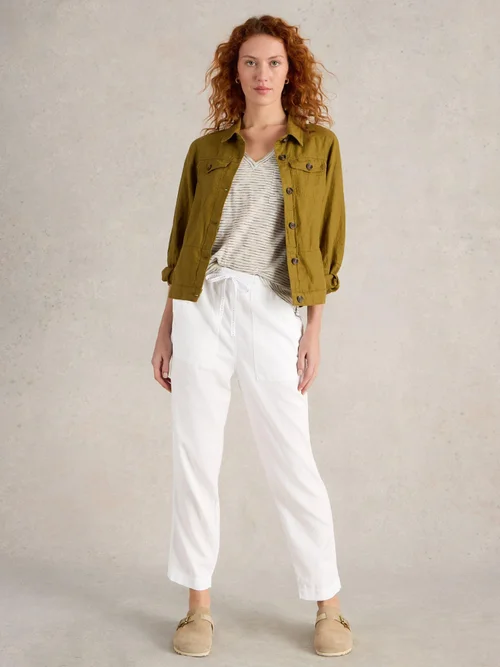 Pantalon En Lin Mélangé Elle - Bril White - 52/R Image 2