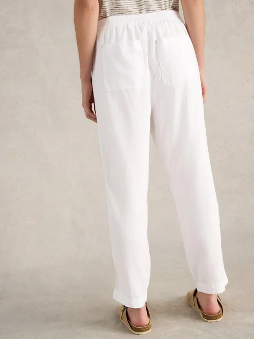 Pantalon En Lin Mélangé Elle - Bril White - 52/R Image 4