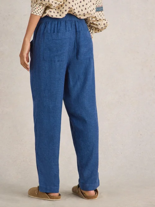 Pantalon En Lin Mélangé Elle - Chamb Blue - 52/R Image 4
