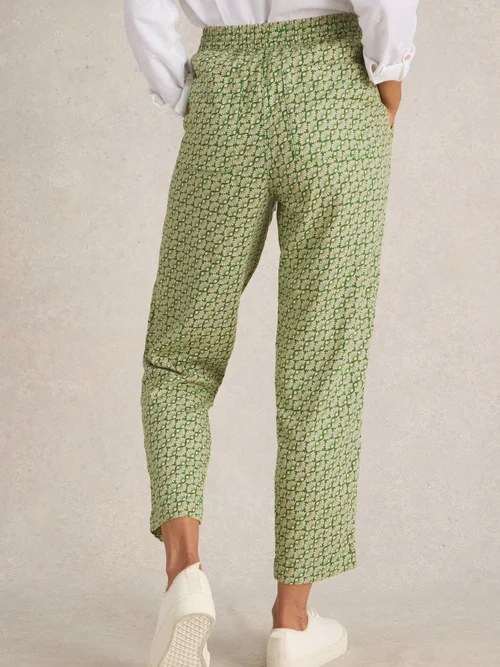 Pantalon En Lin Mélangé Elle - Green Pr - 46/R Image 4