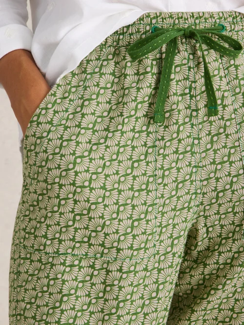 Pantalon En Lin Mélangé Elle - Green Pr - 46/R Image 3