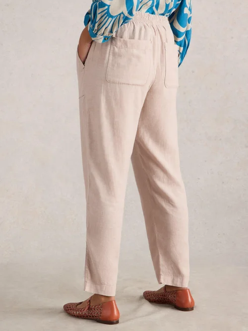 Pantalon En Lin Mélangé Elle - Lgt Nat - 52/R Image 4
