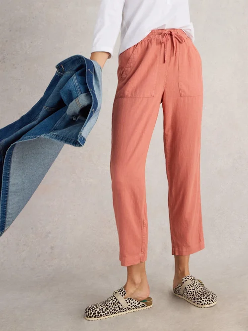 Pantalon En Lin Mélangé Elle - Mid Red - 50/R Image 1