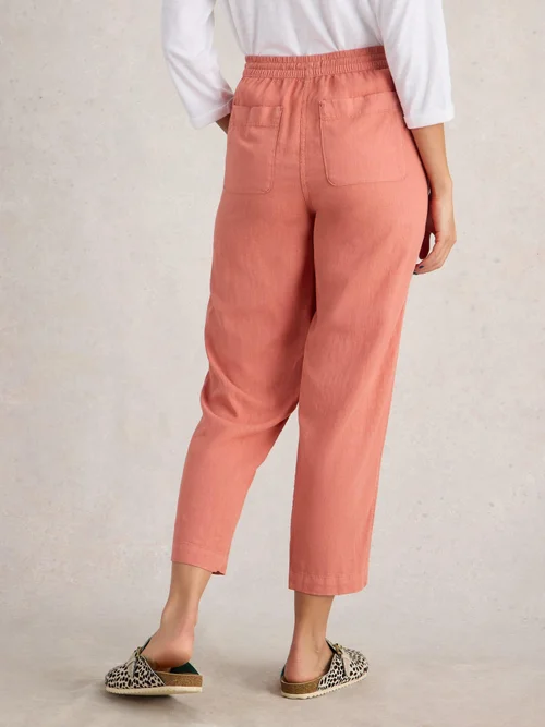 Pantalon En Lin Mélangé Elle - Mid Red - 48/R Image 4