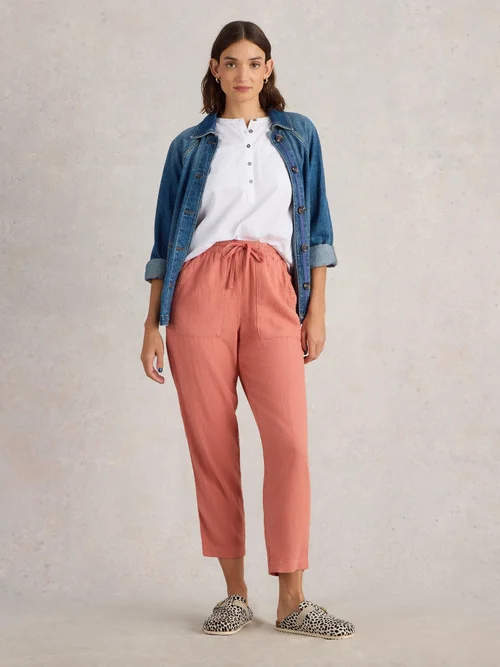 Pantalon En Lin Mélangé Elle - Mid Red - 48/R Image 2