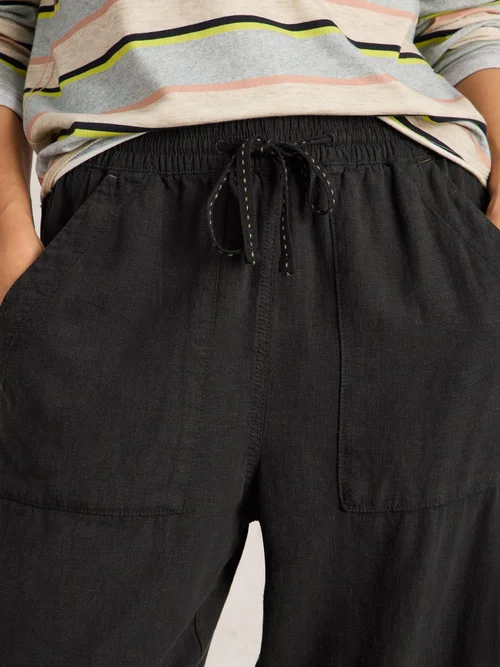 Pantalon En Lin Mélangé Elle - Pure Blk - 50/R Image 3
