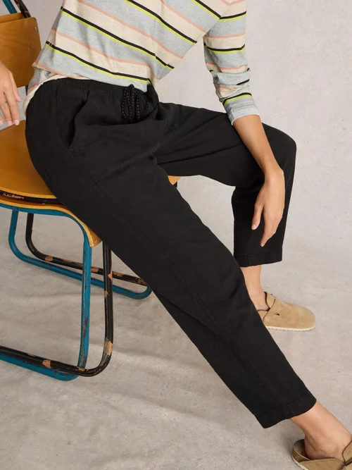 Pantalon En Lin Mélangé Elle - Pure Blk - 50/R Image 2