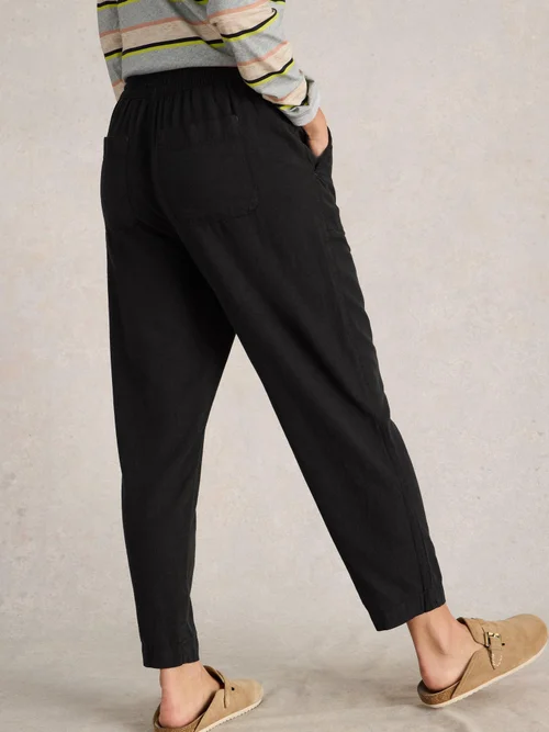 Pantalon En Lin Mélangé Elle - Pure Blk - 50/R Image 4