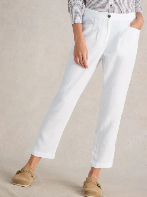 Pantalon En Lin Rowena - Bril White - 52/R Image 1