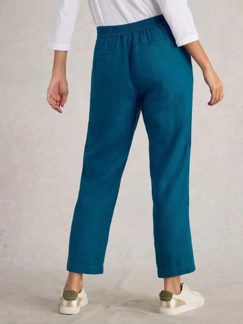 Pantalon En Lin Rowena - Brt Blue - 36/R Image 4