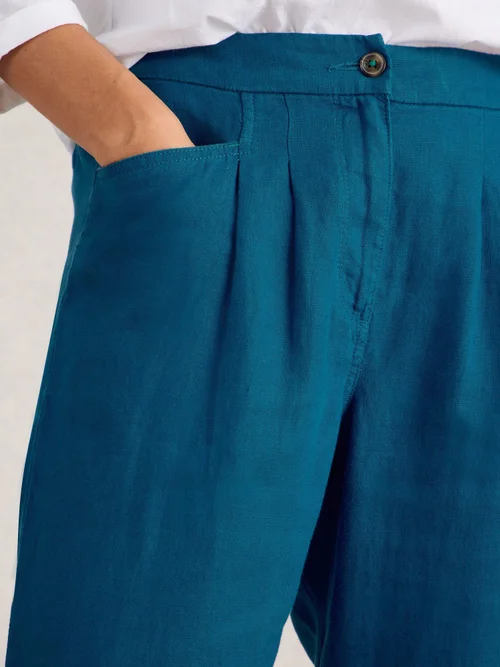 Pantalon En Lin Rowena - Brt Blue - 36/R Image 3