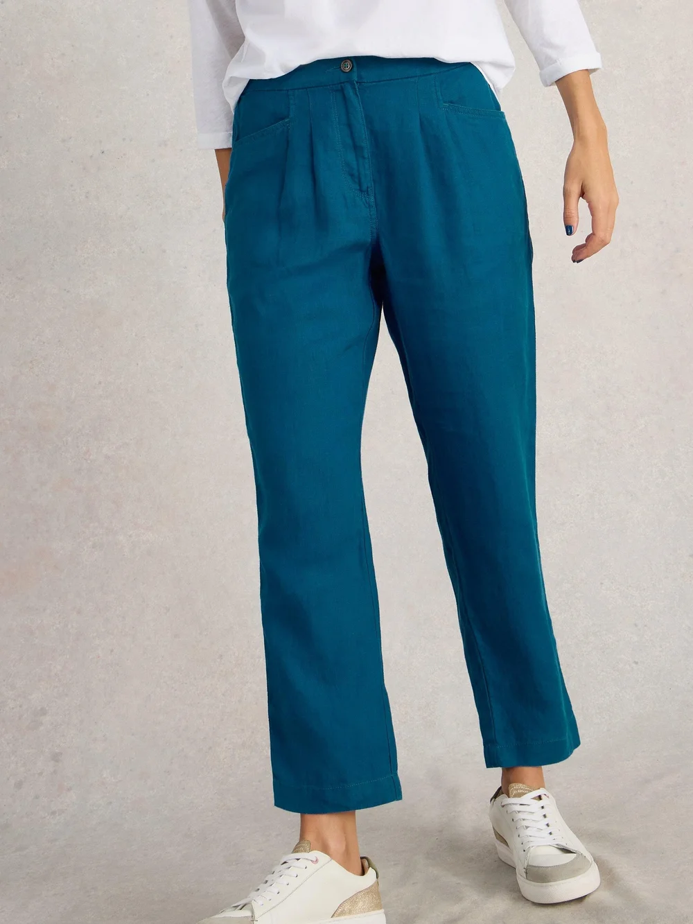 Pantalon En Lin Rowena - Brt Blue - 36/R Image 1