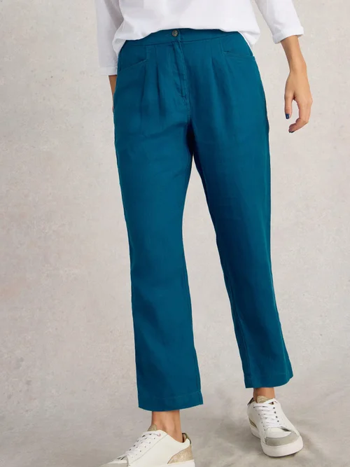 Pantalon En Lin Rowena - Brt Blue - 36/R Image 1
