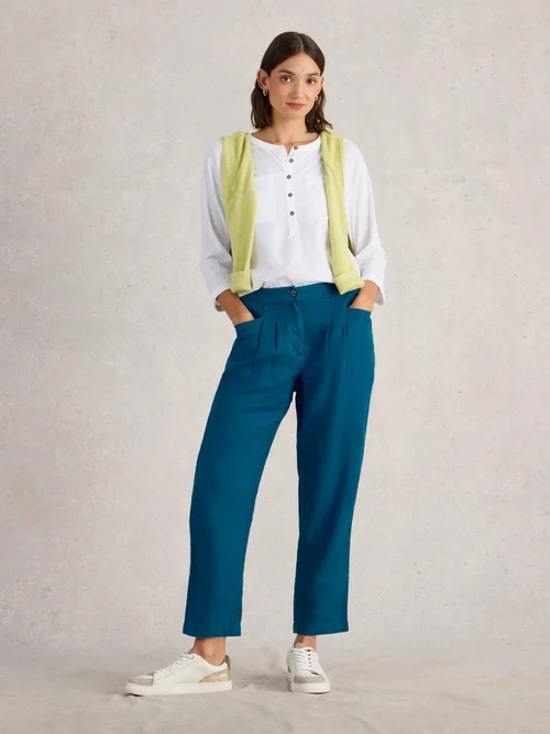Pantalon En Lin Rowena - Brt Blue - 36/R Image 2