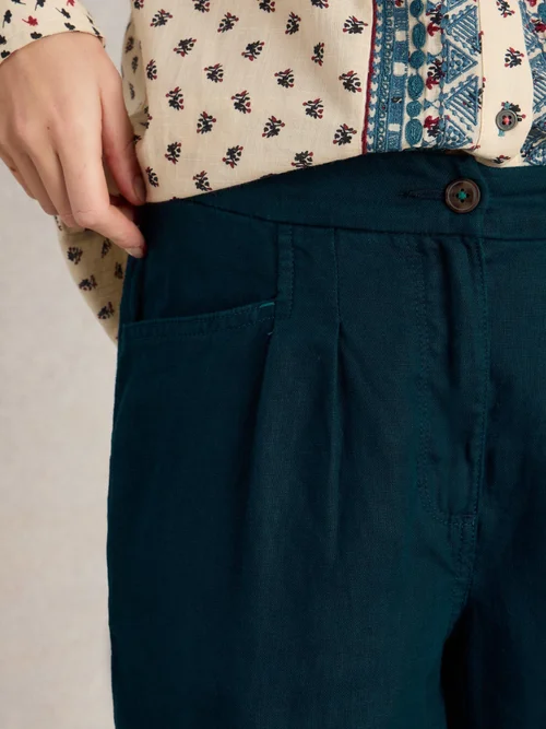 Pantalon En Lin Rowena - Dark Navy - 52/R Image 3