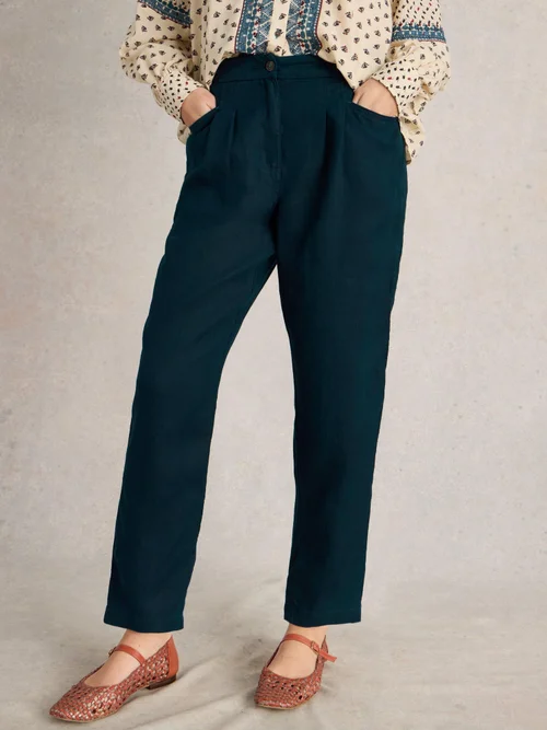 Pantalon En Lin Rowena - Dark Navy - 52/R Image 1