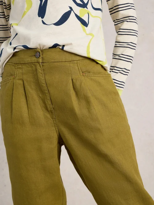 Pantalon En Lin Rowena - Khaki Grn - 48/R Image 3