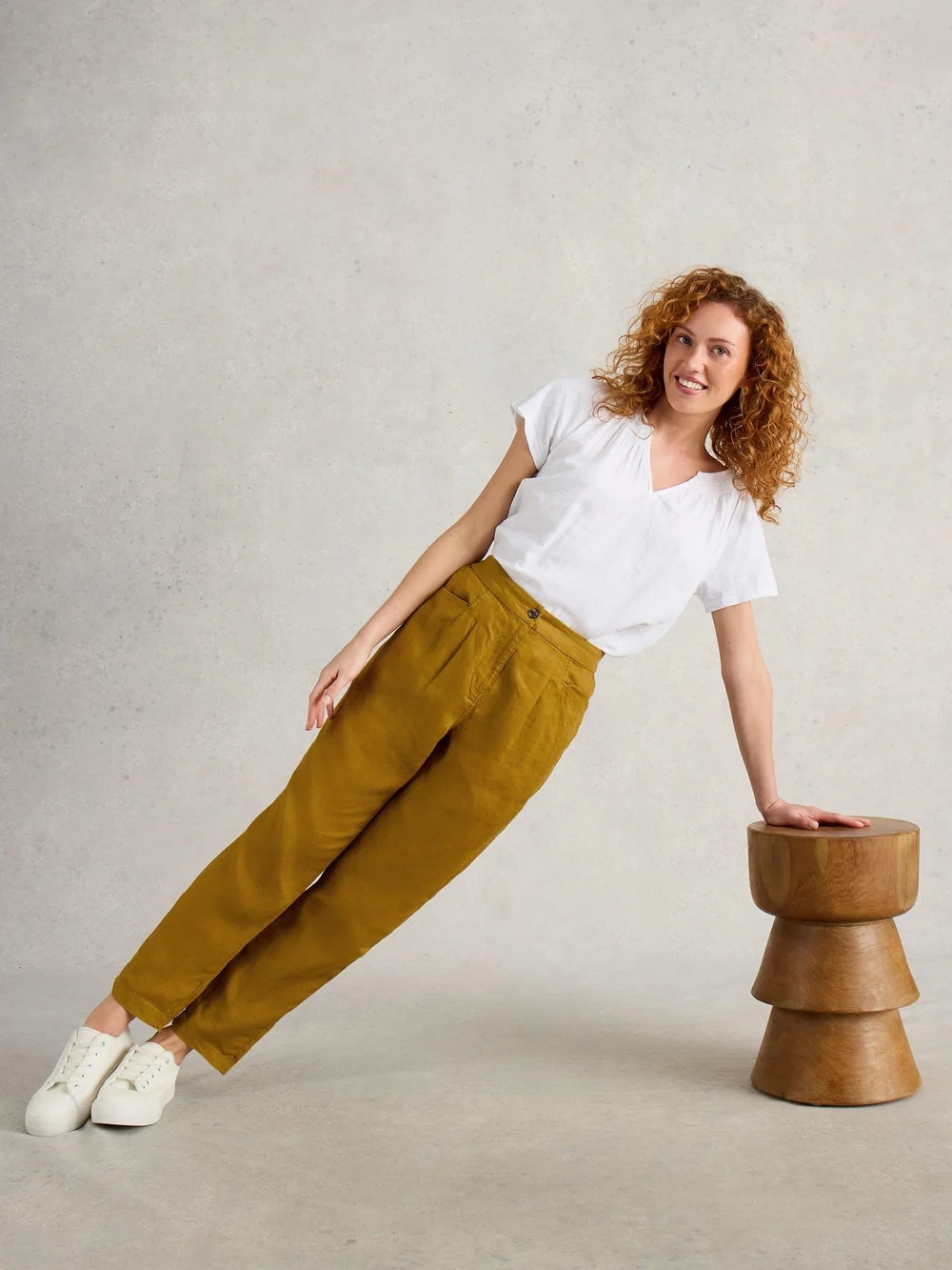 Pantalon En Lin Rowena - Mid Chart - 52/R Image 1