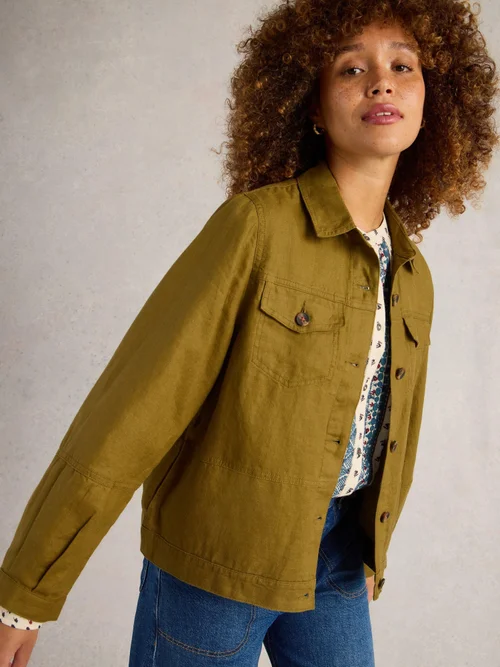 Veste en lin Camille - Khaki Grn - 52 Image 1