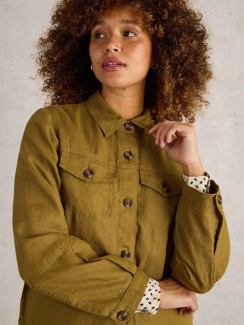 Veste en lin Camille - Khaki Grn - 52 Image 3