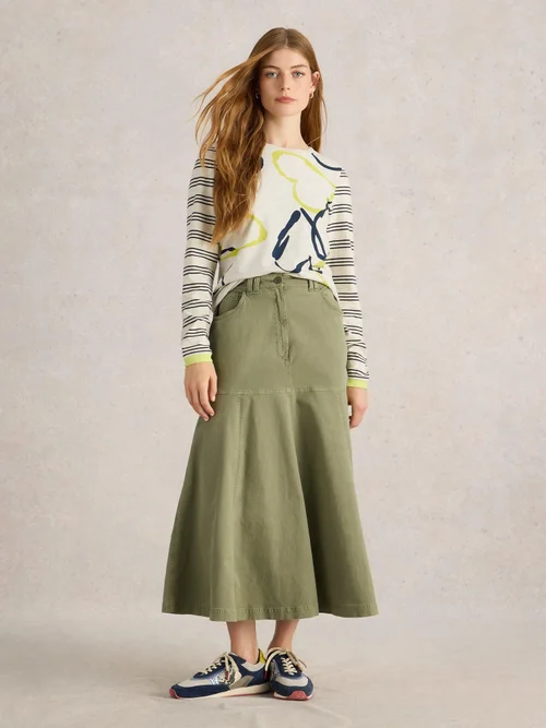 Jupe midi Quinn - Khaki Grn - 52/R Image 2