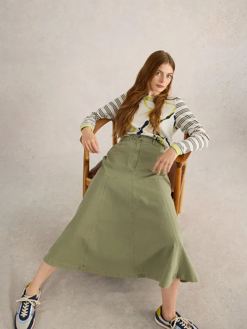 Jupe midi Quinn - Khaki Grn - 52/R Image 1