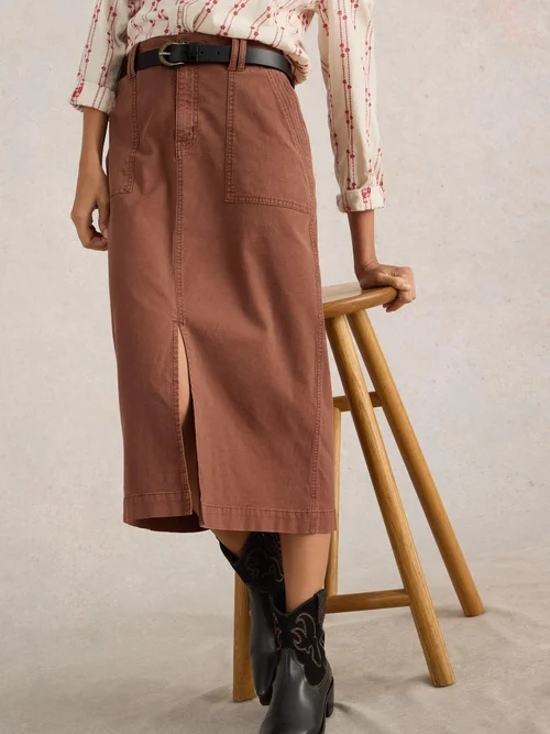 Jupe midi Maren - Dark Tan - 52/R Image 1
