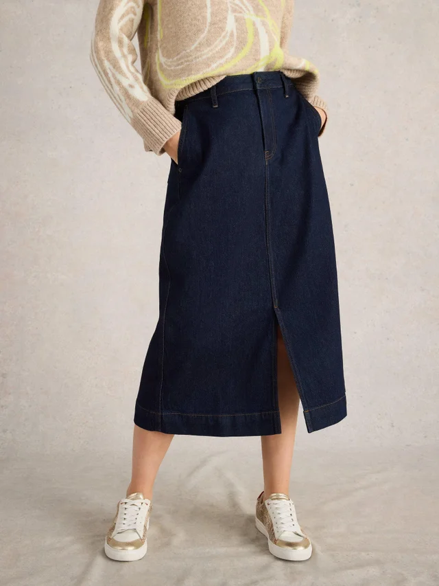 Jupe midi en denim Allie