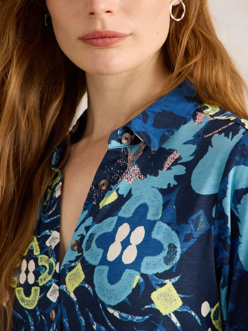 Robe chemise en jersey Rua - Blue Pr - 52/R Image 3