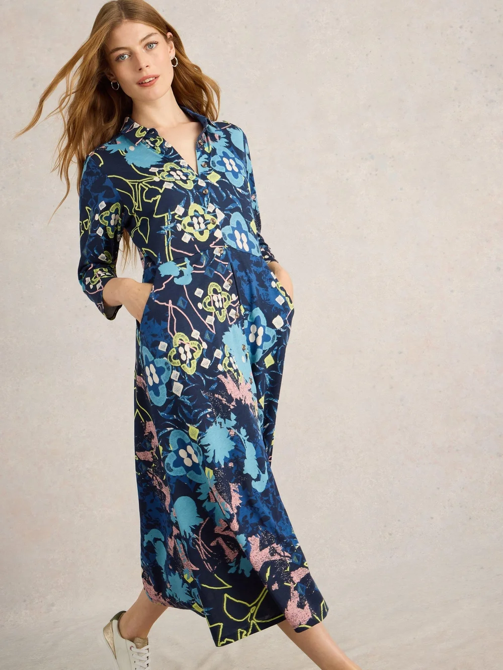 Robe chemise en jersey Rua - Blue Pr - 52/R Image 1