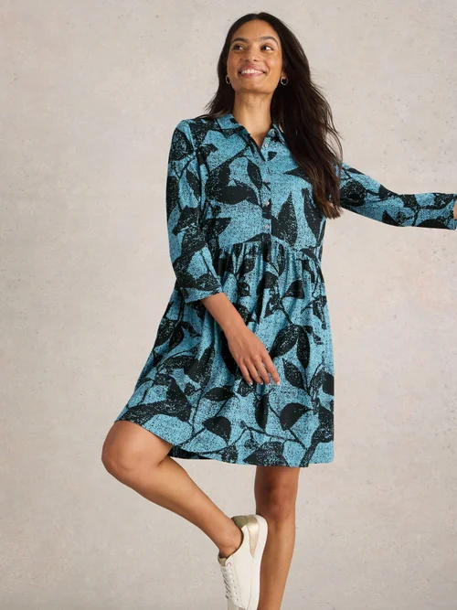 Robe chemise en jersey Everly - Blue Pr - 52/R Image 1
