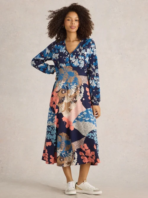 Robe en jersey Megan - Navy Multi - 52/R Image 2