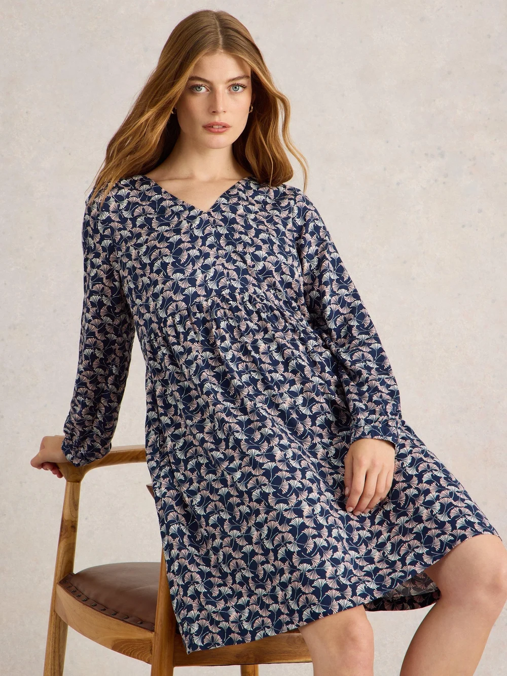 Robe Penelope en viscose écologique - Navy Pr - 52/R Image 1