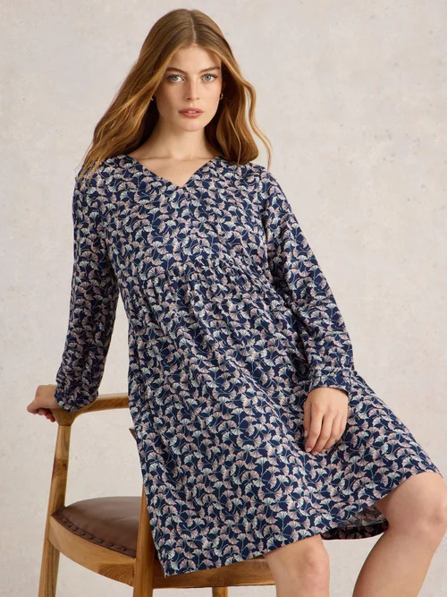 Robe Penelope en viscose écologique - Navy Pr - 52/R Image 1