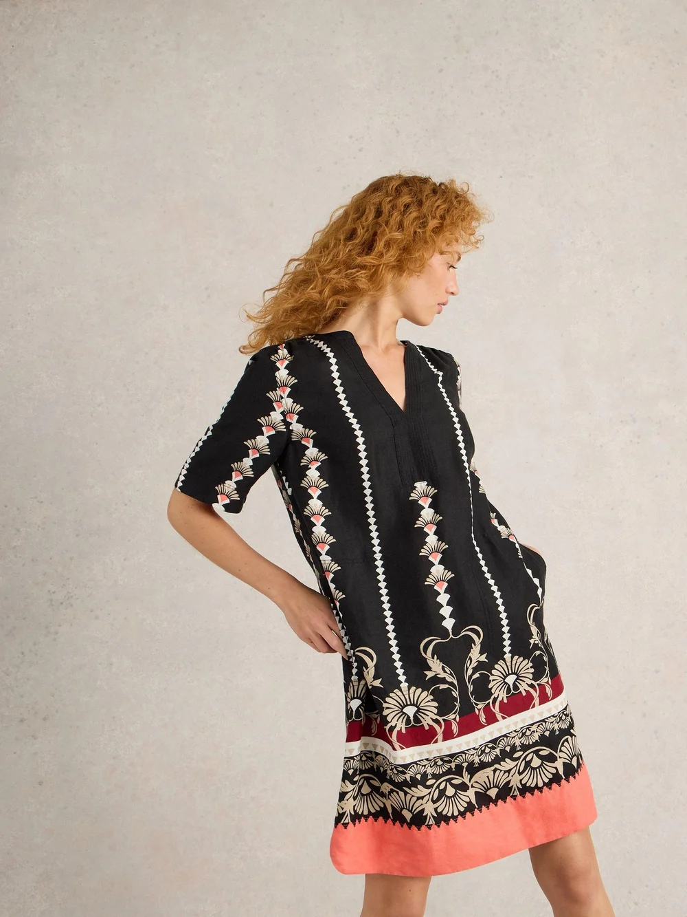 Robe en lin June - Blk Pr - 52/R Image 1
