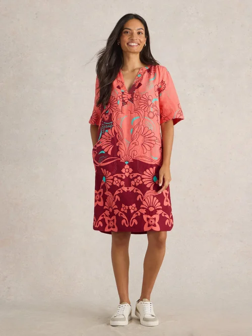 Robe en lin June - Red Mlt - 40/R Image 2