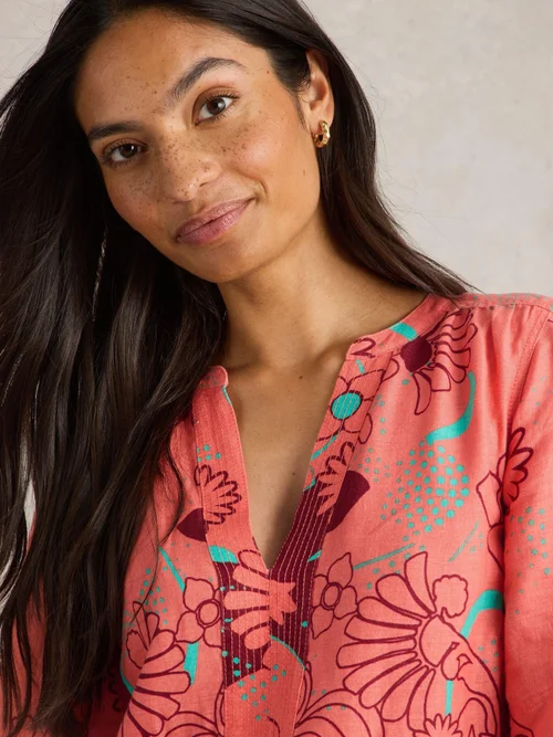 Robe en lin June - Red Mlt - 40/R Image 3