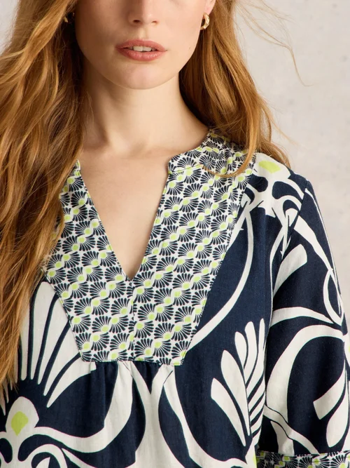 Robe en lin Ash - Navy Pr - 50/R Image 3