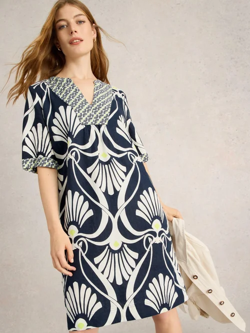 Robe en lin Ash - Navy Pr - 50/R Image 1