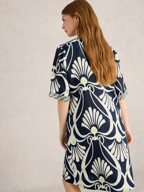 Robe en lin Ash - Navy Pr - 52/R Image 4