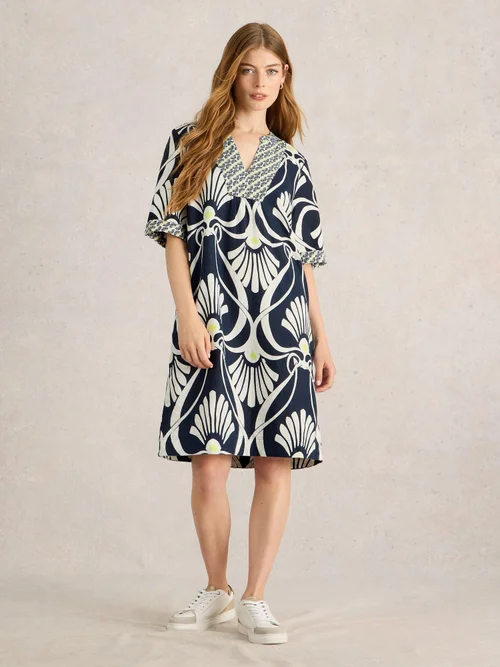 Robe en lin Ash - Navy Pr - 52/R Image 2