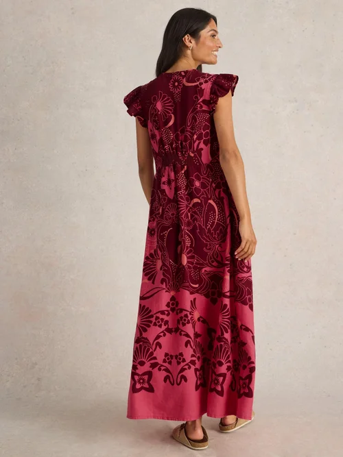 Robe longue en lin mélangé Lorna - Red Mlt - 52/R Image 4
