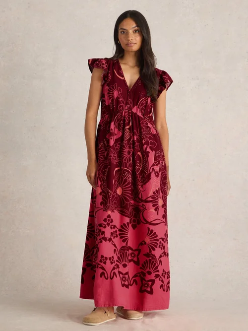 Robe longue en lin mélangé Lorna - Red Mlt - 52/R Image 2
