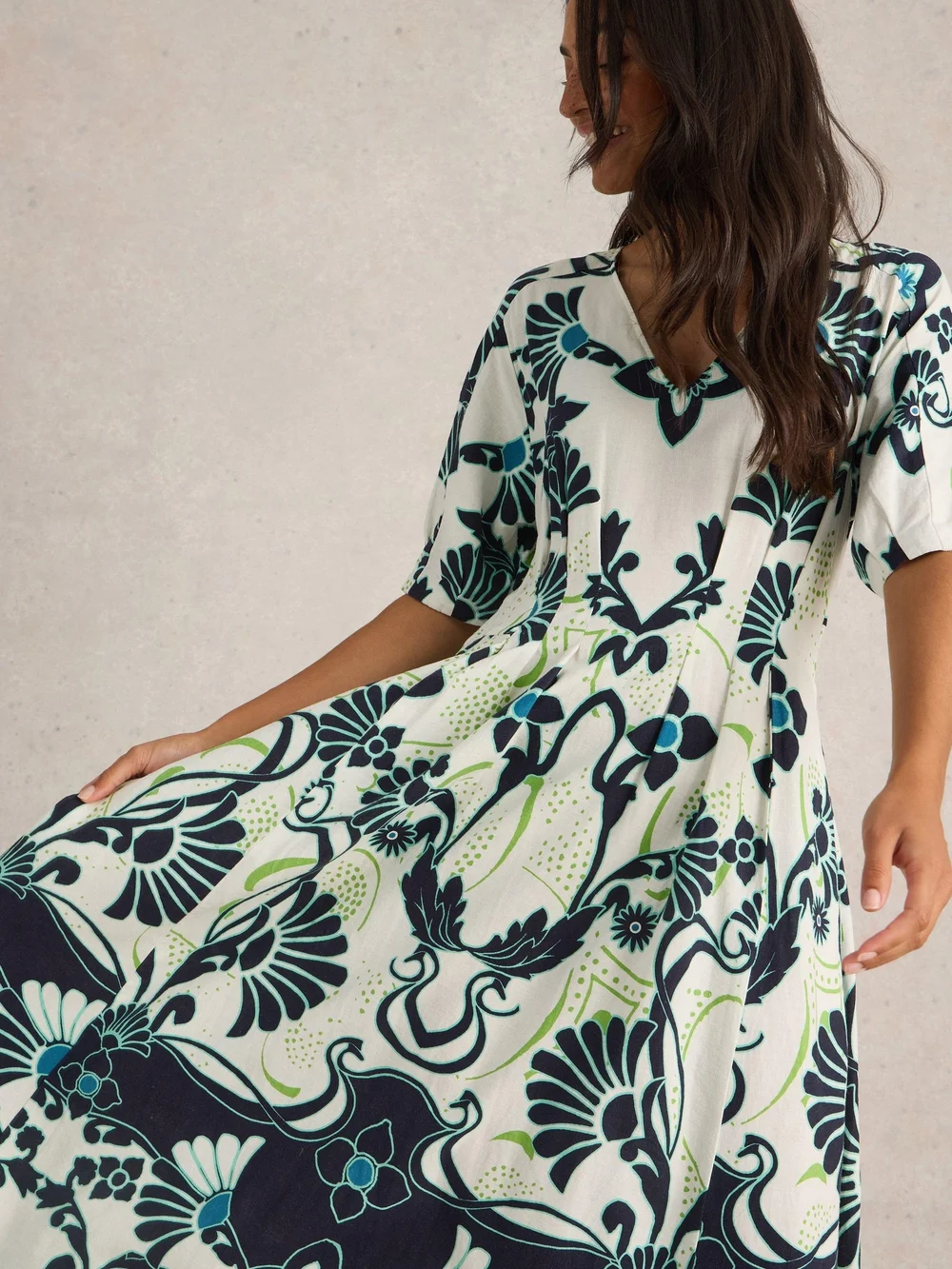 Robe Kate en lin mélangé - Ivory Pr - 52/R Image 1