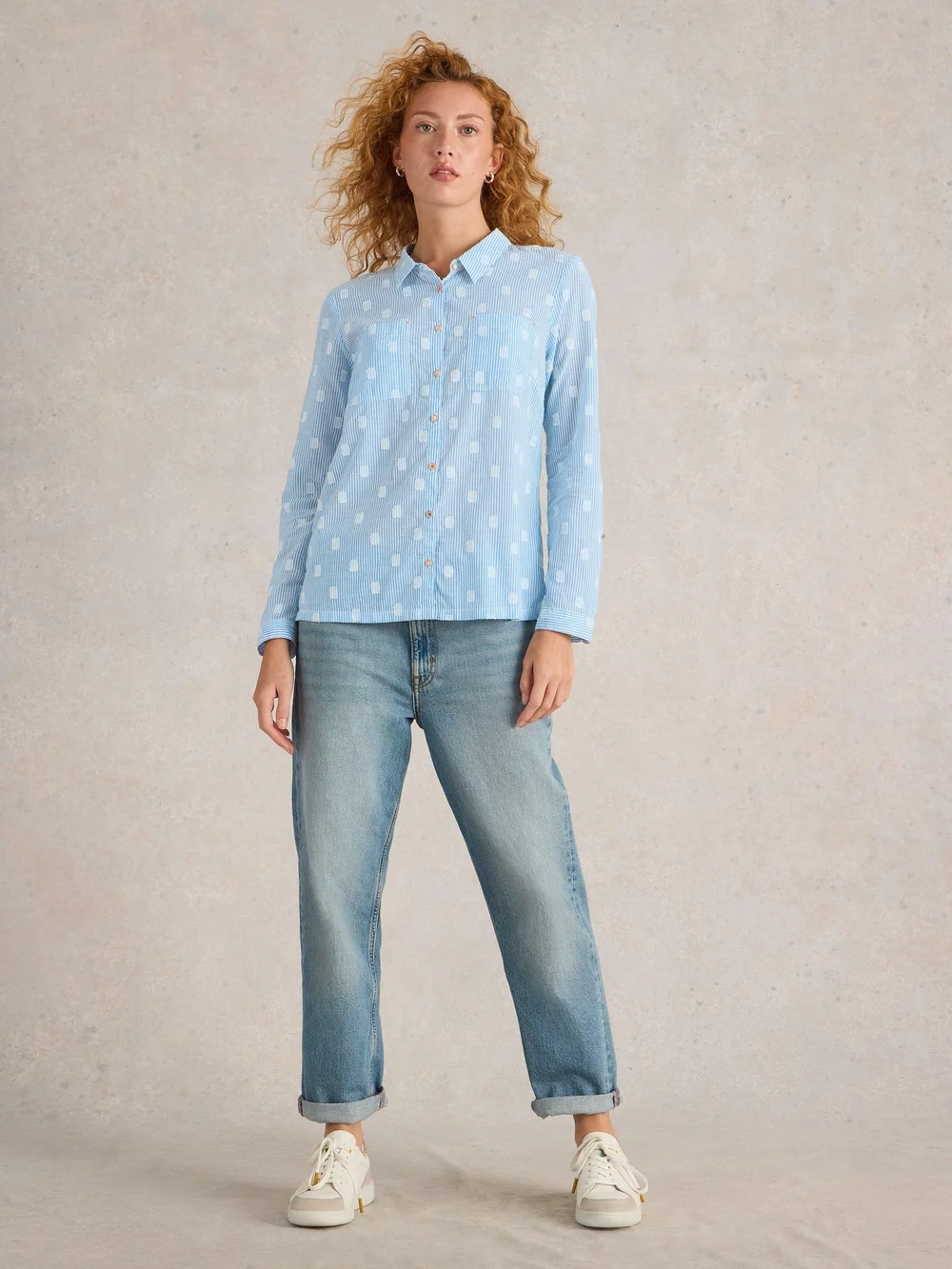 Chemise Sophie En Coton Biologique - Blue Mlt - 52 Image 1