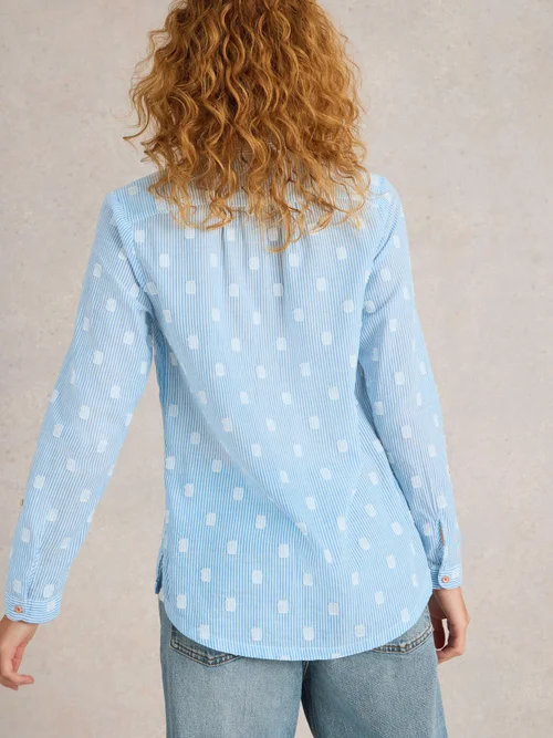 Chemise Sophie En Coton Biologique - Blue Mlt - 52 Image 4