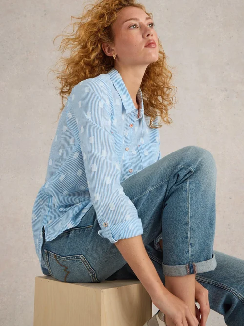 Chemise Sophie En Coton Biologique - Blue Mlt - 52 Image 1